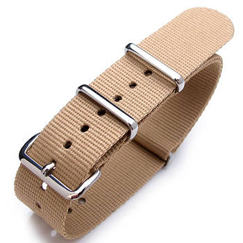 Nato 20mm Heat Sealed Heavy Nylon Polished Buckle - Desert