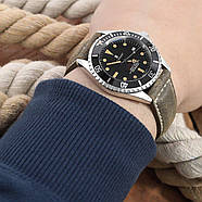 MiLTAT 21mm, 22mmmm Genuine Olive Brown Distressed Leather Watch Strap Extra Soft, Beige Stitching, фото 2