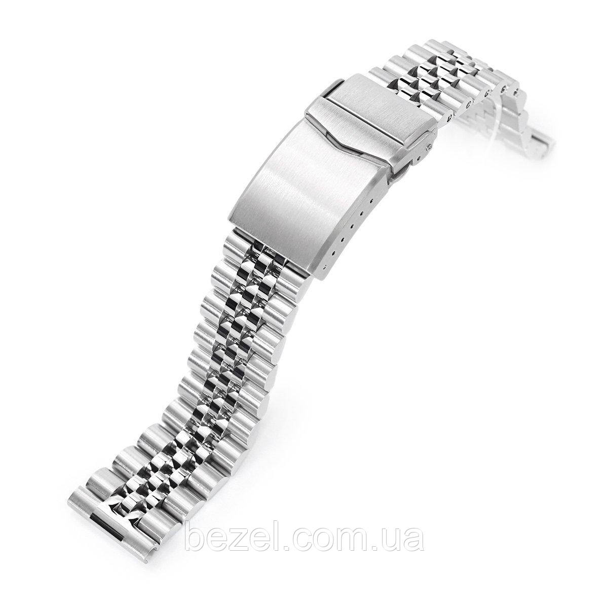 20mm Super Jubilee 316L Stainless Steel Watch Bracelet Straight End, V-Clasp Brushed