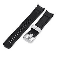 22mm Crafter Blue - Black Rubber Curved Lug Watch Strap for Tudor Pelagos 25500TN, фото 3