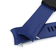22mm Crafter Blue - Rubber Blue Curved Lug Watch Strap for Tudor Pelagos 25500TN, PVD Black Buckle, фото 4