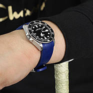 22mm Crafter Blue - Rubber Blue Curved Lug Watch Strap for Tudor Pelagos 25500TN, фото 2