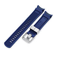 22mm Crafter Blue - Rubber Blue Curved Lug Watch Strap for Tudor Pelagos 25500TN, фото 3