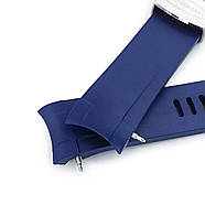 22mm Crafter Blue - Rubber Blue Curved Lug Watch Strap for Tudor Pelagos 25500TN, фото 4