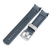22mm Crafter Blue - Grey Rubber Curved Lug Watch Strap for Tudor Pelagos 25500TN, фото 3