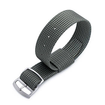 20mm or 22mm MiLTAT RAF N7 3-D Woven Nylon Nato Watch Strap, Military Grey, Sandblasted Ladder Lock Slider