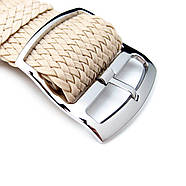 20mm, 22mm MiLTAT Perlon Watch Strap, Beige, Polished Ladder Lock Slider Buckle, фото 2