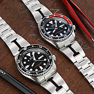 Reissue 22mm Retro Razor 316L Stainless Steel Bracelet for SEIKO Diver SKX007/009/011 Curved End, Button, фото 4
