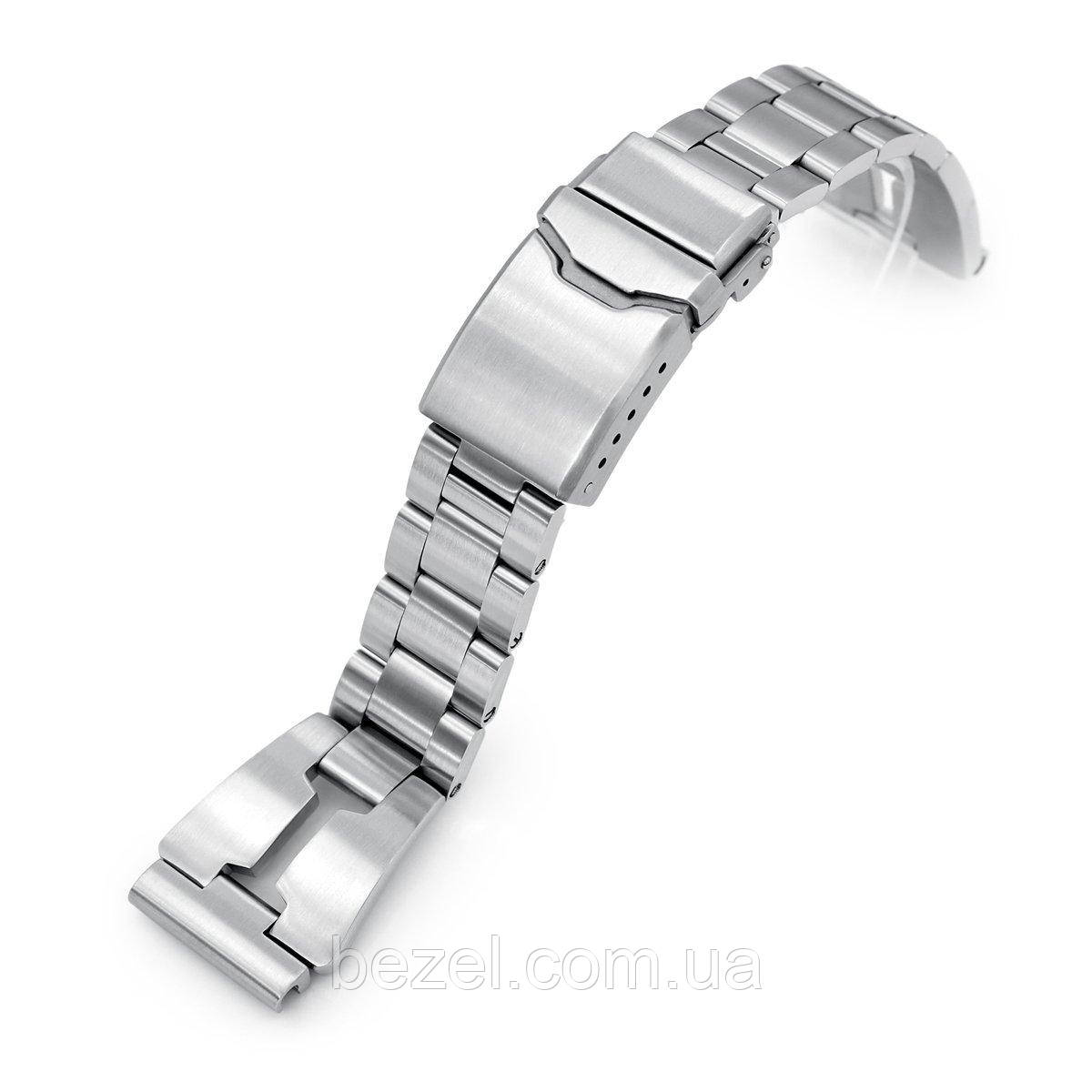 Reissue 22mm Retro Razor 316L Stainless Steel Straight End Watch Band, Button Chamfer