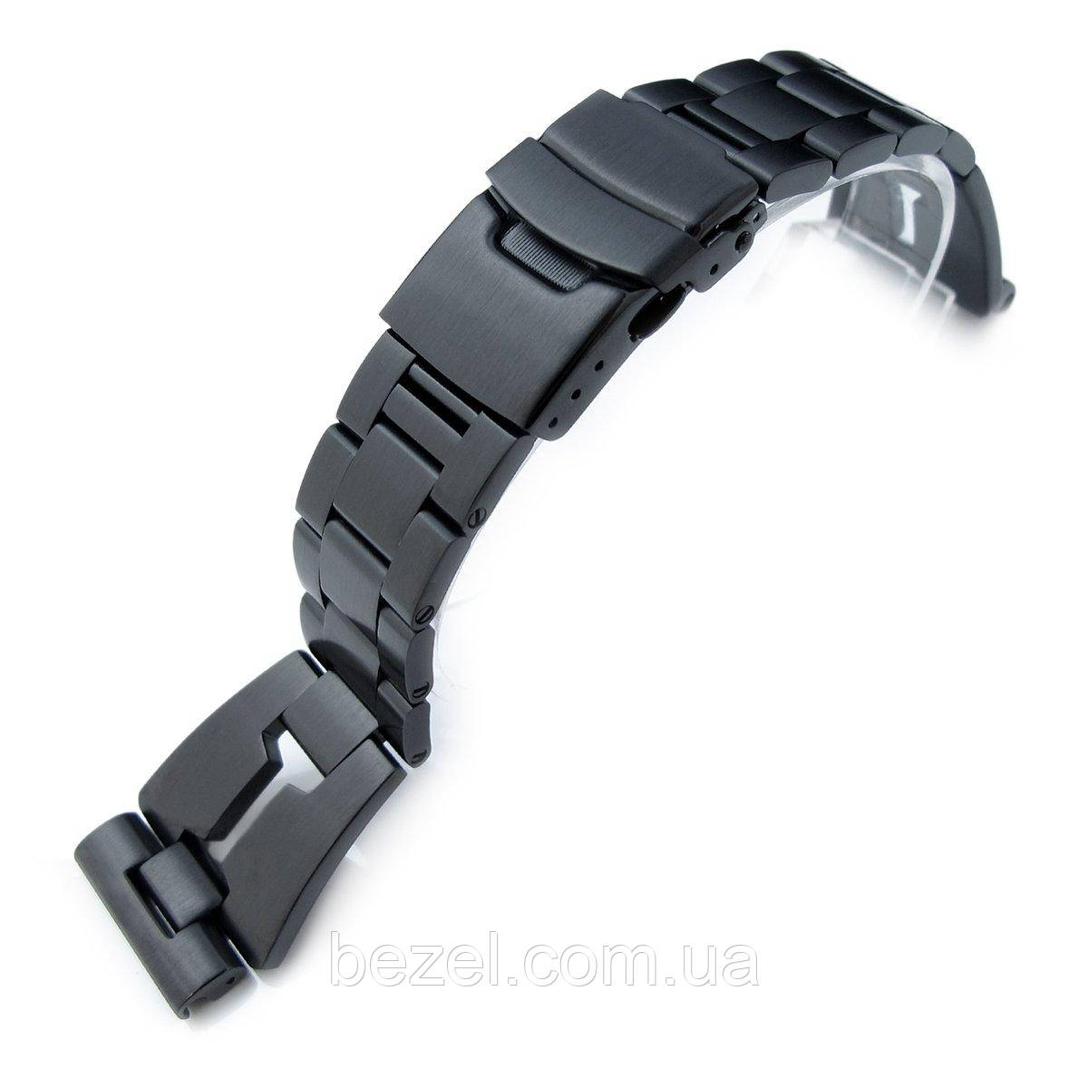 22mm Retro Razor 316L Stainless Steel Watch Band, Diver Clasp, PVD Black