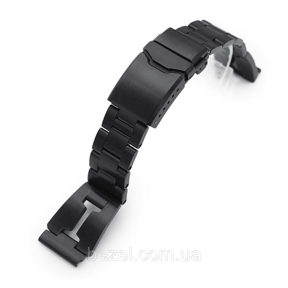20mm Reissue Retro Razor 316L Stainless Steel PVD Black Watch Band, Button Chamfer, фото 1