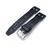 German made 22mm Sturdy Semi-gloss Black Saddle with Leather Rivet Watch Band, Polished, фото 4