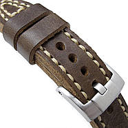 21mm, 22mm MiLTAT Brown Pull Up Aniline Italian Leather Watch Strap, Rivet Military strap, фото 2