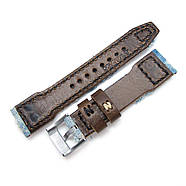 21mm, 22mm MiLTAT Distressed Light Blue Denim Watch Strap, Rivet Military strap, фото 3