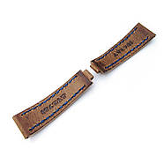 20mm MiLTAT RX Collection 'X' Watch Strap, Matte Pull Up Brown Leather, Navy Blue St. Tailor-made for Rolex, фото 3