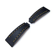 20mm MiLTAT RX Collection Watch Strap, NERO Black Genuine Calf, Green St. Tailor-made for Rolex Submariner &, фото 2
