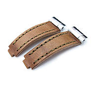 Revenge End Link - Replacement Watch Strap Tailor-made for Rolex, Matte Pull Up Brown Leather, Military Green, фото 2