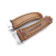 Revenge End Link - Replacement Watch Strap Tailor-made for Rolex, Matte Pull Up Brown Leather, Military Green, фото 3