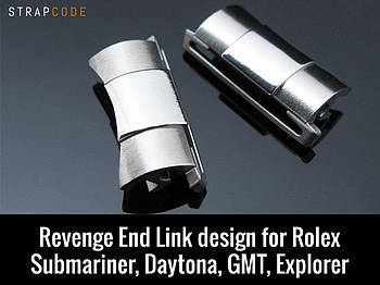 Revenge End Link Tailor-made for Rolex models - NATO G10 Plain Color Nylon Strap PVD Black