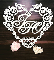 Фамільний герб на весілля "Серце №3" 50 см