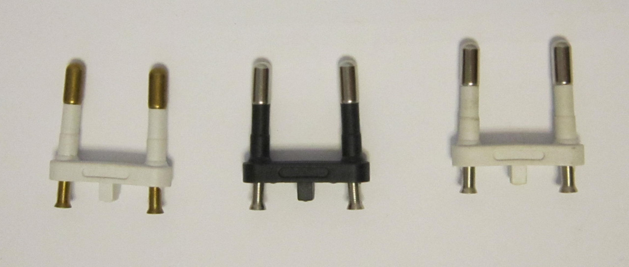 Арматура для литої електричної вилки (матеріал - латунь+покриття, діаметр ніжки - 4 мм, колір білий), фото 1