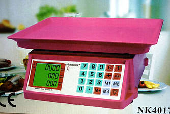 Електронні торгові ваги з лічильником ціни на 50 кг NK 4017 Nokasonic міні з 4 вт акумулятором