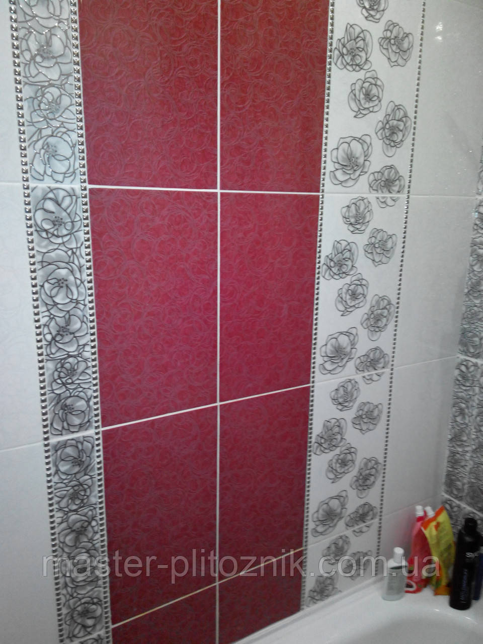 Плитка Бріна облицювальна для стін у ванних кімнатах (Рожева)