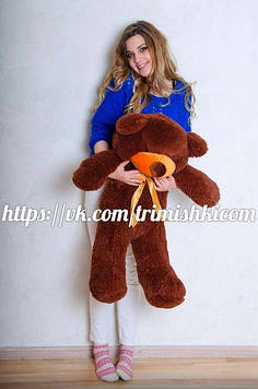 М'яка іграшка Ведмедик Нестор 100 см Подарунок для дівчини М'який ведмедик Красивий плюшевий ведмідь Шоколадний