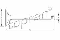 Клапан впускной Audi 80/100 2.0 16V 93-, A6 94-