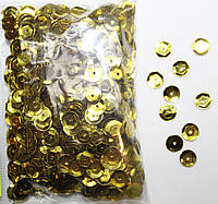 Пайетки круглые. Цвет - золото (тиснение), Ø - 6 мм, уп/15 грамм. №76