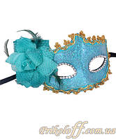 Маска карнавальна "Блакита" з квіткою, блиск