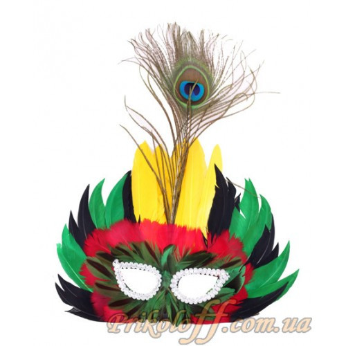 Карнавальна маска з пером павича, пір'я