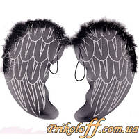 Крылья Ангела, черный капрон 50 x 35 см