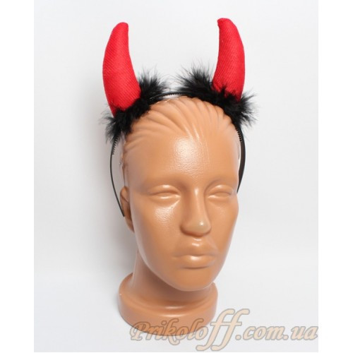 Ріжки "Чортеня", з обідком із пуху, фото 1