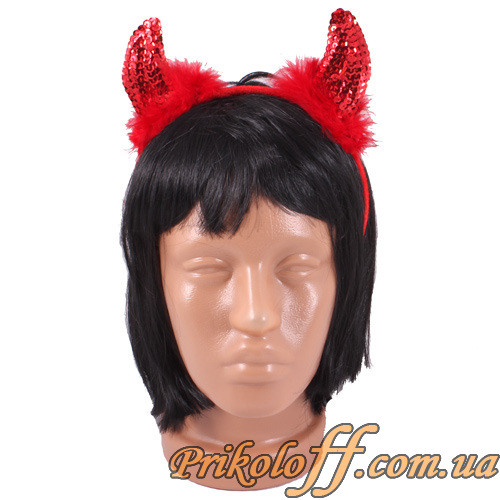 Ріжки чортика, червоні паєтки, фото 1