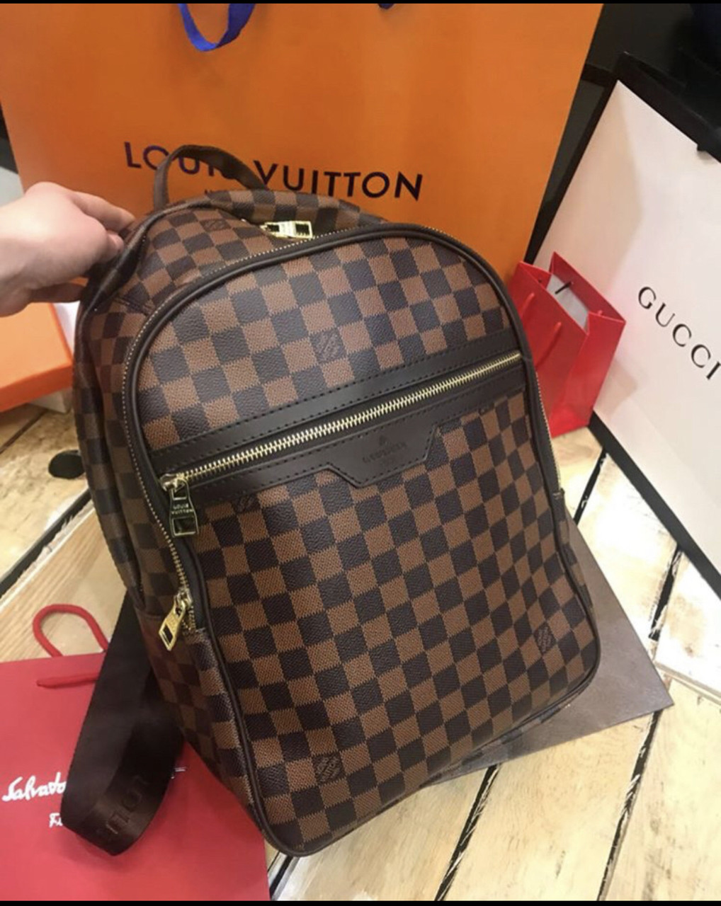 Рюкзак Louis Vuitton ручний поклаж люкс Луї Вітон Brown