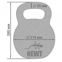 Гиря чавунна для кросфіту гіра спортивна для фітнесу Newt 16 кг, темно-сіра, фото 3