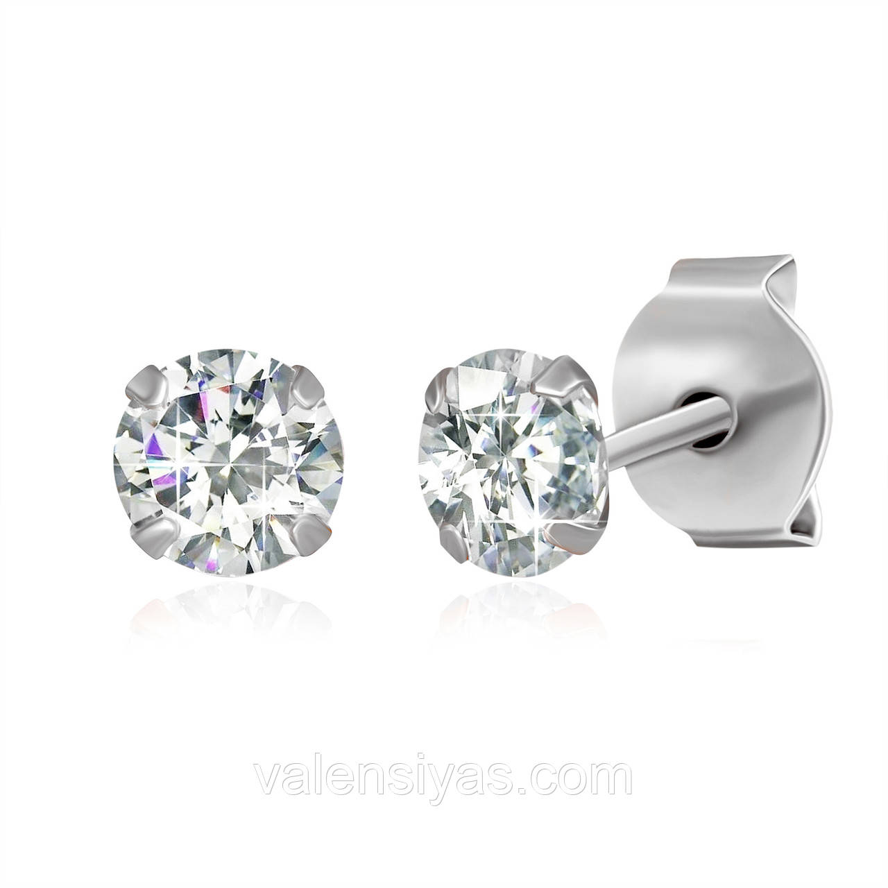 Срібні роджені сережки з фіанітом С2Ф/660