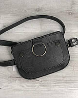 Жіноча сумка на пояс Кеті сірого кольору