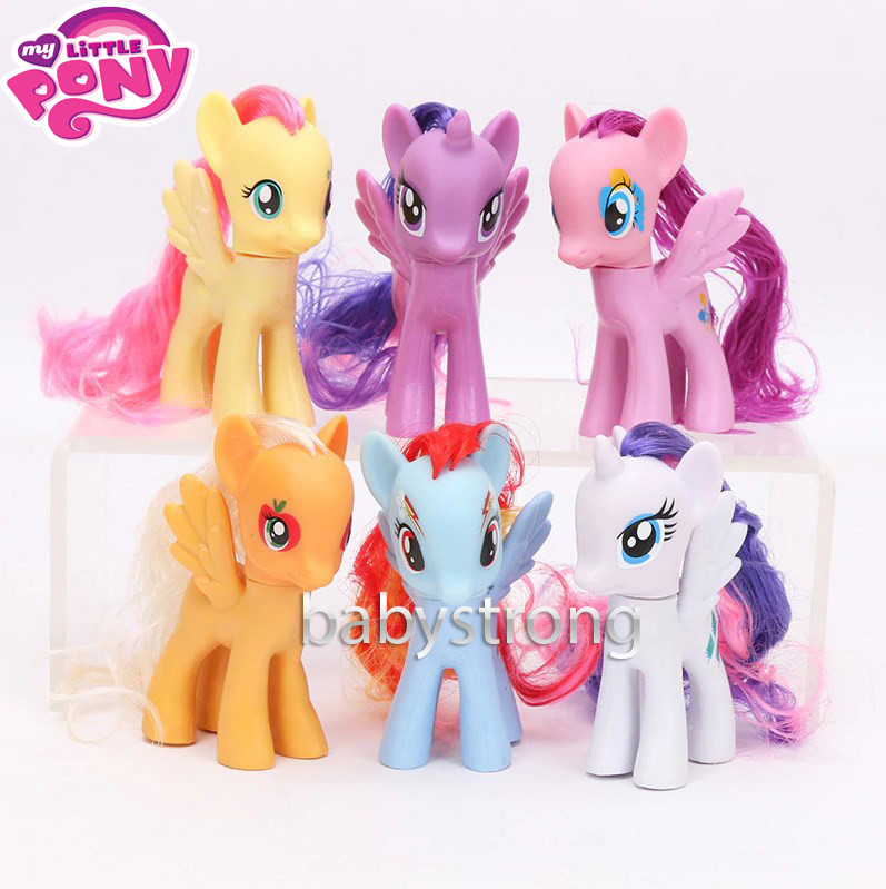 Набор фигурок Май Литл Пони цена за 6 шт с Волосами My Little Pony 8 СМ ...