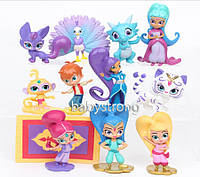 Набор фигурок 12 шт Шиммер и Шайн / Shimmer and Shine и ее друзья до 7 см игрушки для девочек