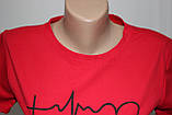 Модна стильна футболка жиноча Футболка топ жіноча бавовняна, червона, серце, фото 6