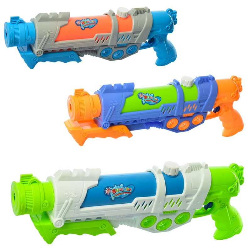 Водяний бластер Water gun M 5856, помпа, розмір великий, 44 см, 3 кольори