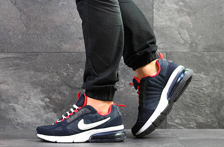 Чоловічі весняні кросівки Nike,темно сині з білим, фото 2