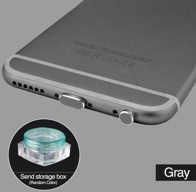 Комплект заглушок у роз'єм для навушників 3,5 мм і заряджання для смартфона iPhone, space grey