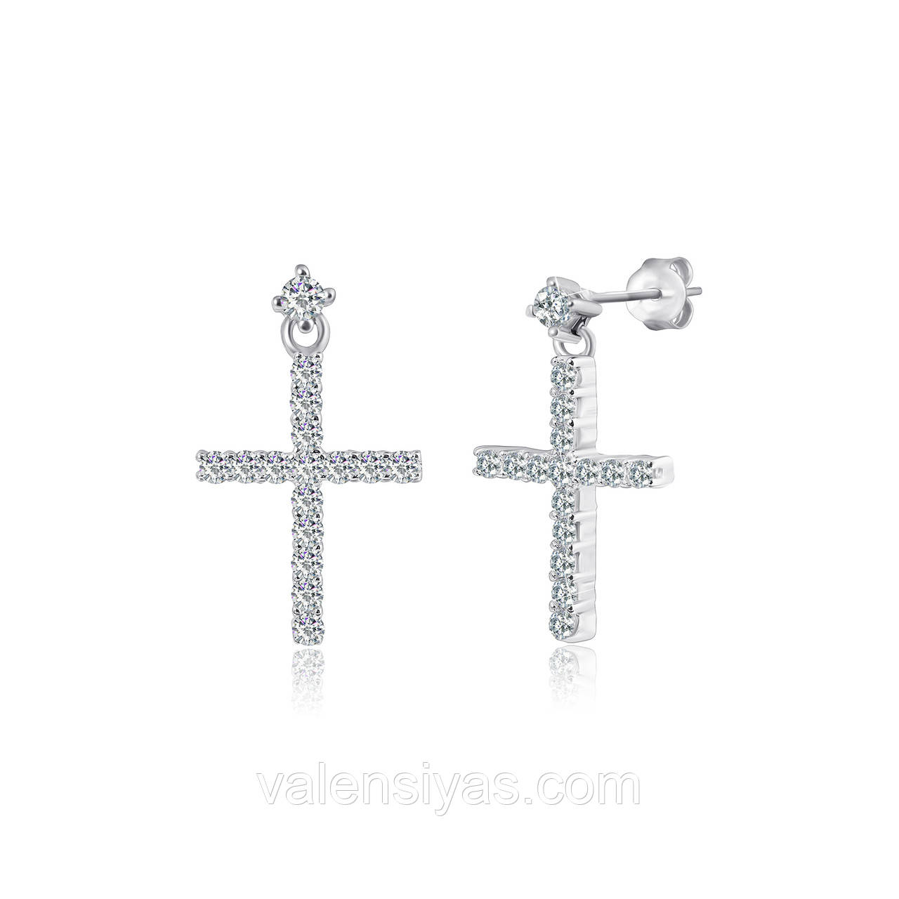 Срібні сережки-пусети "Крестики" С2Ф/1001