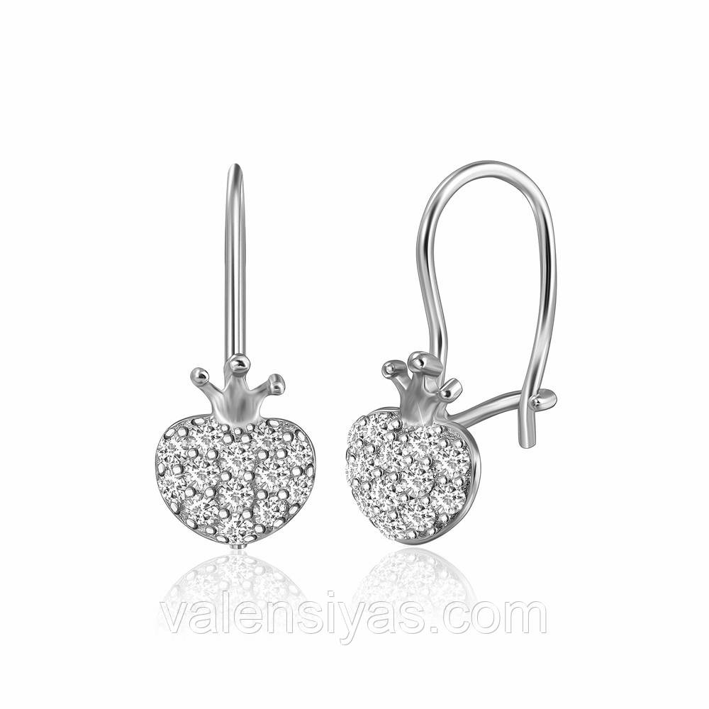 Срібні сережки з фіанітами С2Ф/361