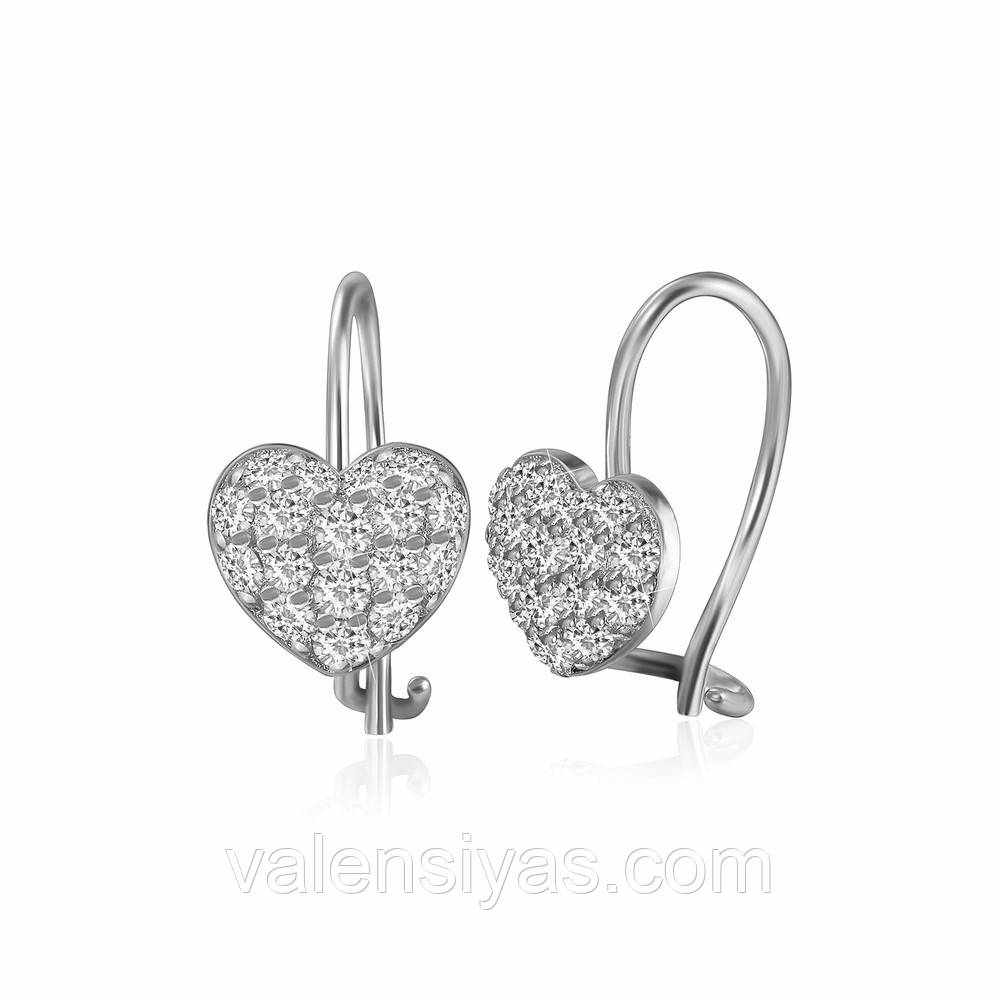 Срібні сережки Сердечка С2Ф/363