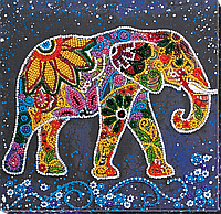 Набор-миди для вышивки бисером Индийский слон (20 х 20 см) Абрис Арт AMB-046