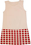 Сукня дівчинці біле в червоний горох, 128 см, 134 см, 140 см, Фламінго, фото 5
